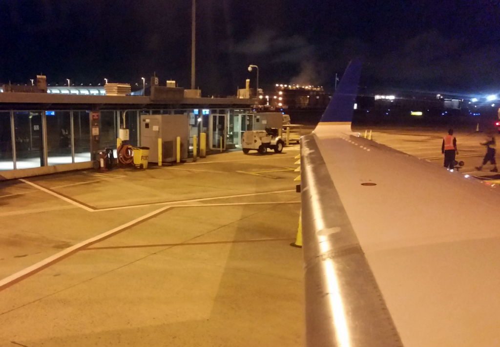 Ready to depart the gate at Dulles International Airport